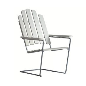 Loungestol A3, Hvidlakeret Eg/Varmgalvaniseret Stl