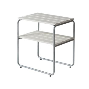 Sidebord L45 45x34, Hvidlakeret Eg/Varmgalvaniseret Stl