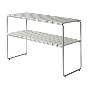 Konsolbord L105 107x45, Hvidlakeret Eg/Varmgalvaniseret Stl