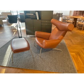 Oxchair med Skammel, L�der Max Anilin
