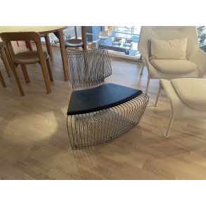 Panton Wire L�nestol, inkl. sort l�derhynde, Smal Ryg