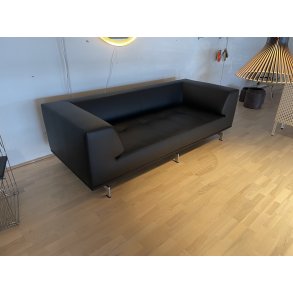 Delphi Sofa 205cm, sort l�der
