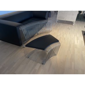 Panton Wire L�nestol, inkl. sort l�derhynde, Bred Ryg
