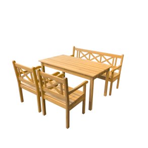 Skagen St Teak (2 stole, 1 bord og 1 bnk)