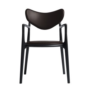 Salon Stol, Sortmalet Bg, Mrke Brun Sierra Lder