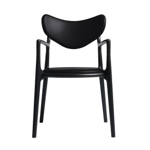 Salon Stol, Sortmalet Bg, Sort Sierra Lder