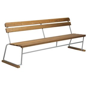 Sofa 5 204cm, Teak/Varmgalvaniseret Stl