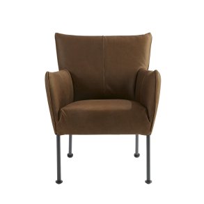 Togo L�nestol, L�der Waterbuffel Mud, Stel Black Grey