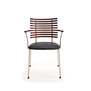 Tiger Armstol GM4106, Valnd Olie, Sort Lder, Brstet Stl