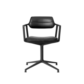 Vipp453 Drejestol, Sort Stel/Sort Lder