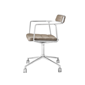 Vipp452 Drejestol med hjul, Poleret Stel/Mrk Sand