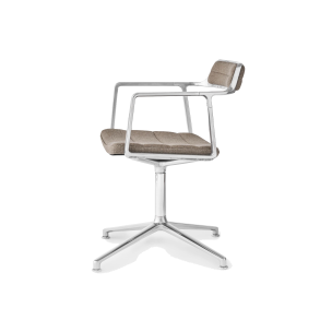 Vipp452 Drejestol, Poleret Stel/Mrk Sand
