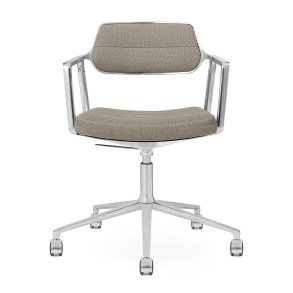Vipp453 Swivel+ Kontorstol, Poleret Stel/Mrk Sand Stof