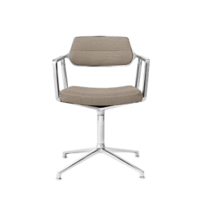 Vipp453 Drejestol, Poleret Stel/Mrk Sand